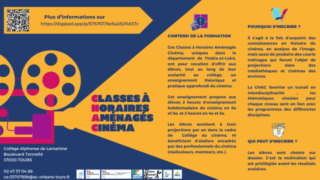 Classes à horaires aménagés cinéma
